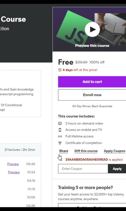 Javascript For Beginners Complete Course - Udemy Free Course #free # ...