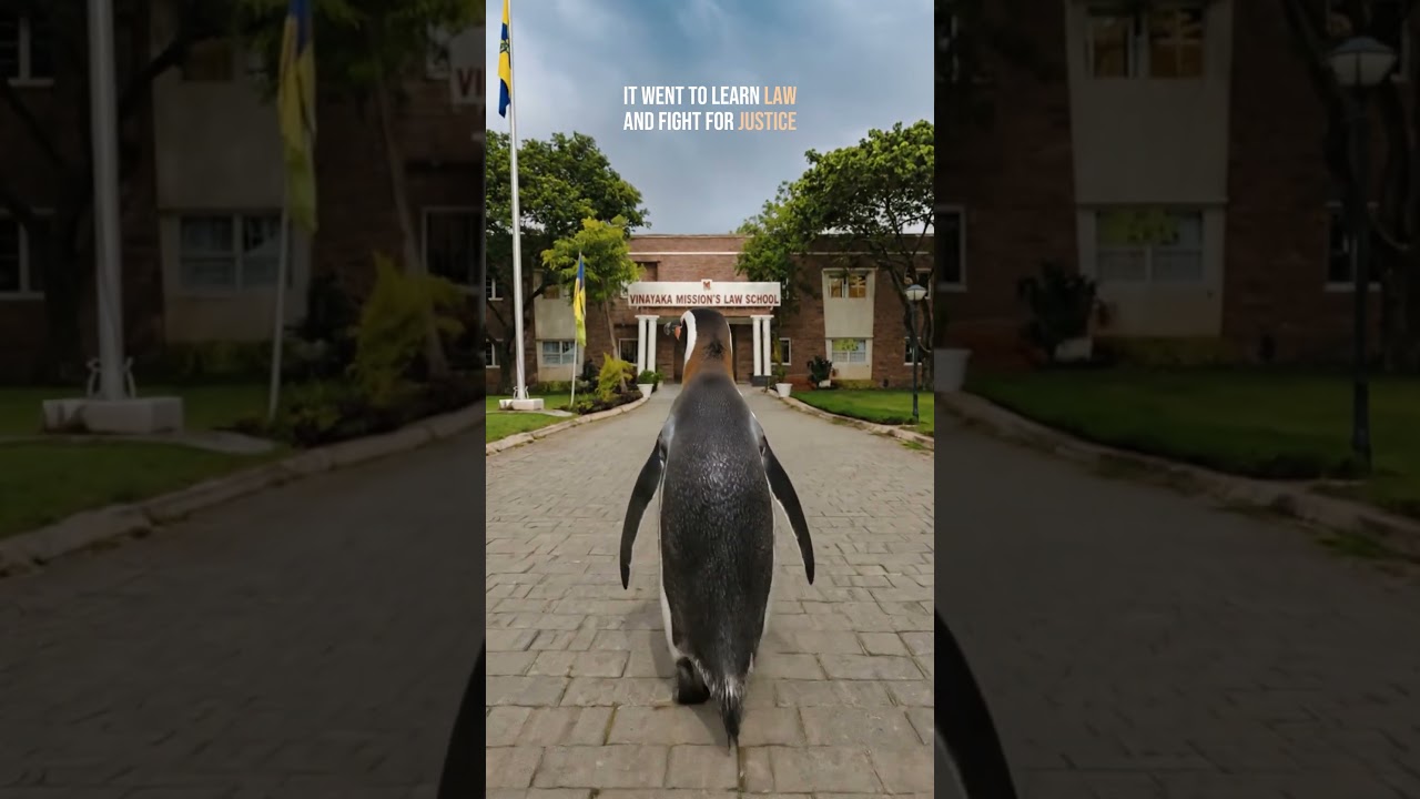 Where is the penguin going?