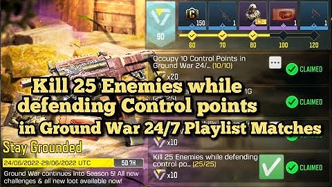 CODM  Kill 25 Enemies while Defending Control Points in Ground War 24/7 Playlist Matches