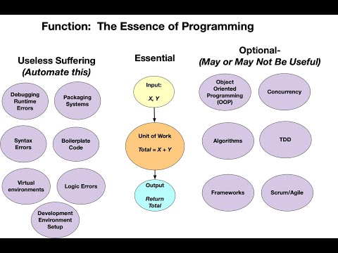 Five Year Shortcut to Programming:  The Essence of Programming is Functions