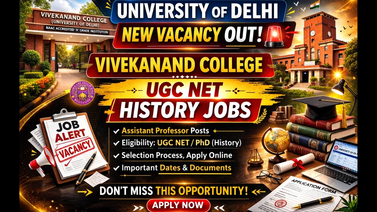 University of Delhi New Vacancy Out 🚨 | Vivekanand College | UGC NET History