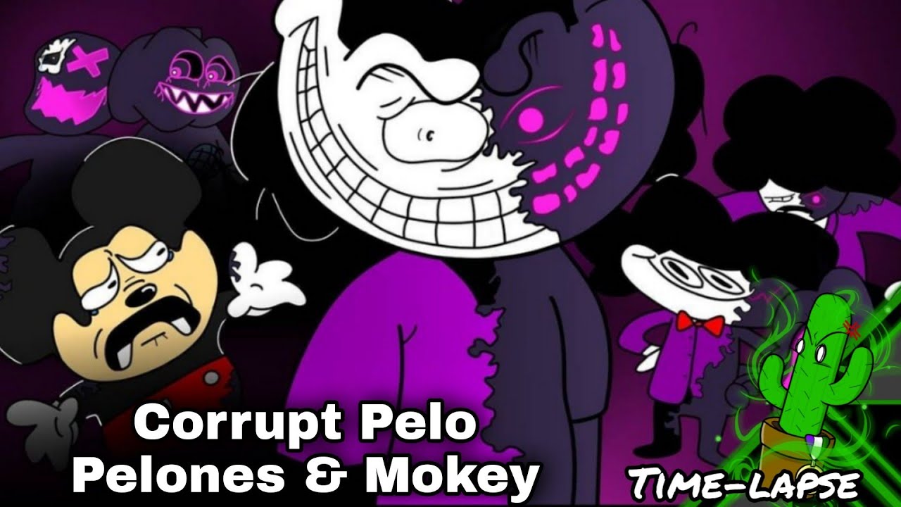 Corrupt Skid And Pump Sr Pelo Pelones And Mokey Time Lapse Friday Night Funkin Corruption Mod Youtube