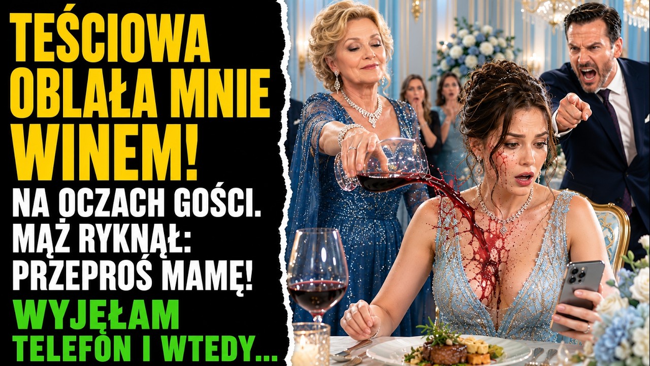 „Podpisuj i nie ośmieszaj nas przy ludziach.” Zanim zdążyłam zareagować, czerwone wino chlusnęło mi prosto w twarz. Gdy stałam mokra i upokorzona w eleganckiej restauracji, mój mąż Julian zerwał...