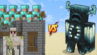 Minecraft - WARDEN VS VILLAGERS - Guard Villagers Vs WARDEN