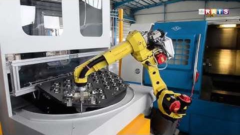 Robot cell with pallet changer based on Fanuc robot and RAIS