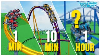 Building The MOTORBIKE COASTER in 1 MINUTE, 10 MINUTES and 1 HOUR!