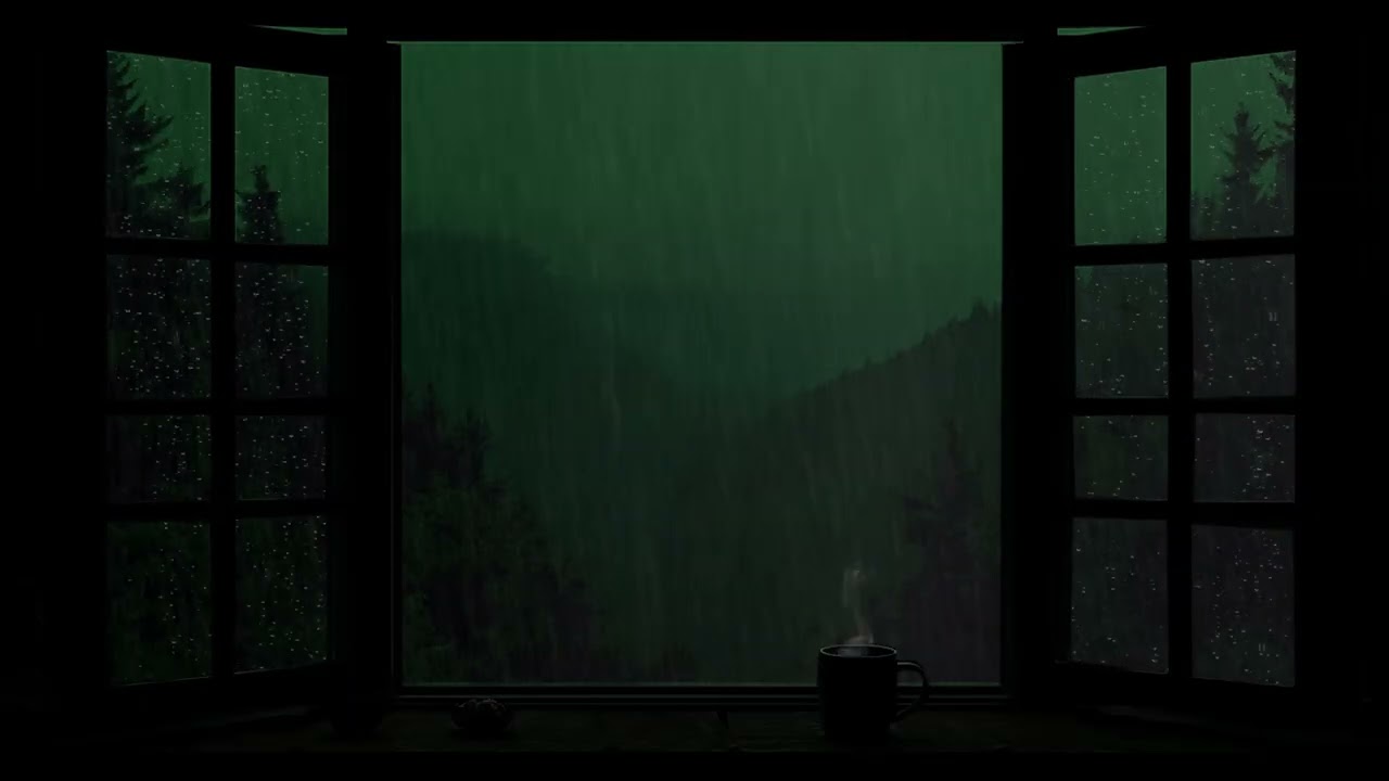 Rain on Window & Thunder Sounds | Rainy Forest Afternoon – 3 Hours for Sleep & Relaxation