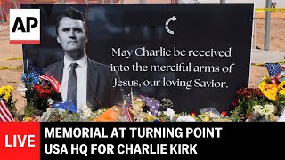 LIVE: Memorial at Turning Point USA HQ after man arrested in Charlie Kirk shooting