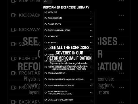 Exercises we cover in our reformer training