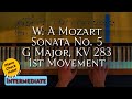 W. A. Mozart: Sonata No. 5, G Major, KV 283, 1st Movement! Slow Motion Piano Tutorial