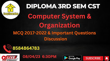 Diploma 3rd Sem CST Suggestion | computer system organisation | By Rumpa Mam