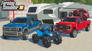 TRILLIONAIRES DEPART FOR LUXURY CAMPING TRIP ($200,000 TRUCKS) | (ROLEPLAY) FARMING SIMULATOR 2019