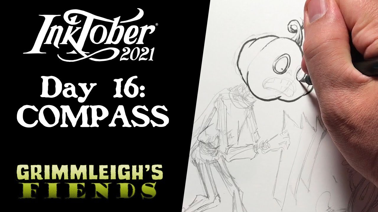 Inktober 2021 Day 16: Grimmleighs Draws a Monstrous Compass!
