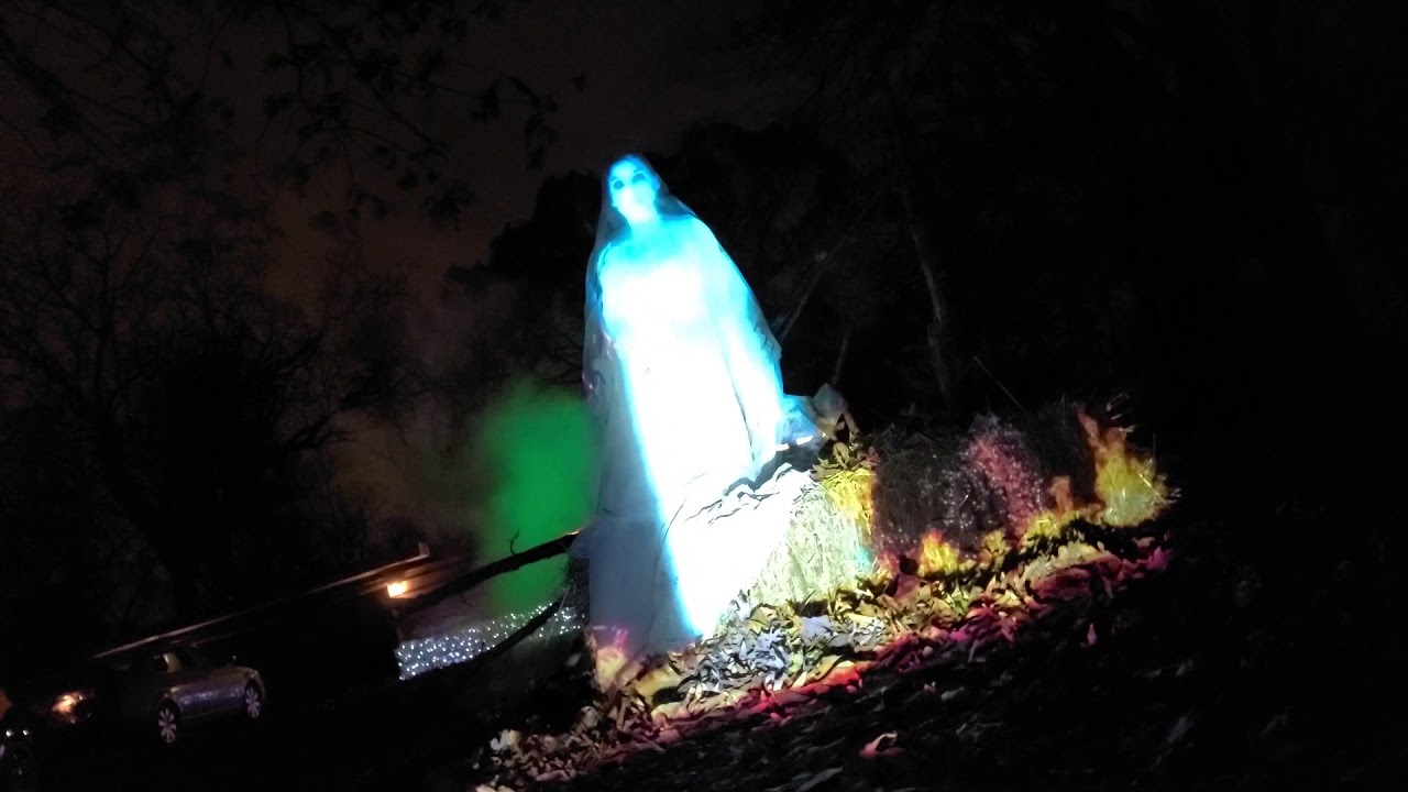 Burning witch projection FX- Halloween yard decoration