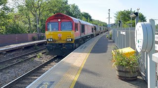 DB cargo stops at Lea Road to exchange drivers 08;38 62E 66019 & 66096 6G01 Lea Road 24/5/3026