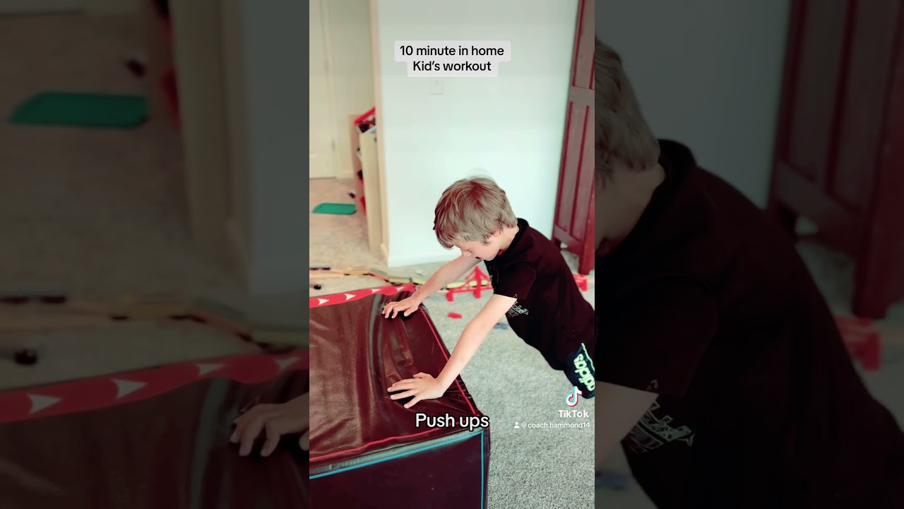 10 minute in home workout with your kids. 