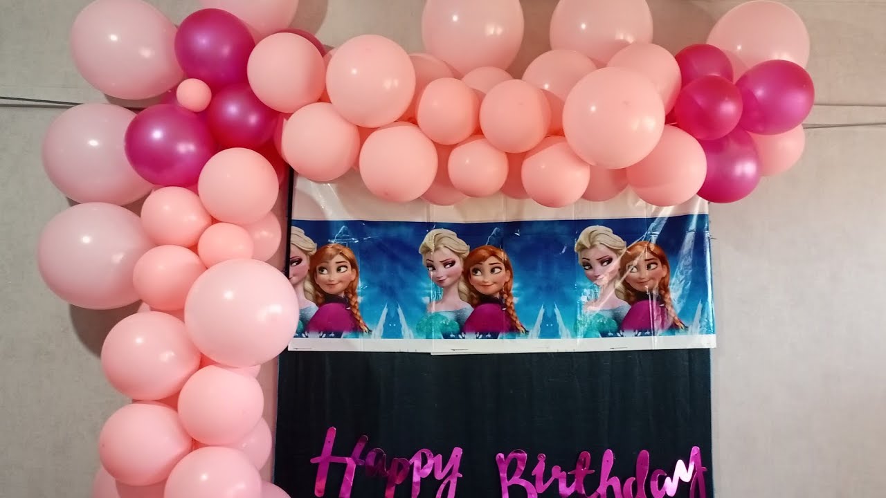 Birthday decoration/ how to decorate birthday party at home/frozen