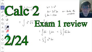 Calculus 2, Exam 1 review (Feb 24 2021)