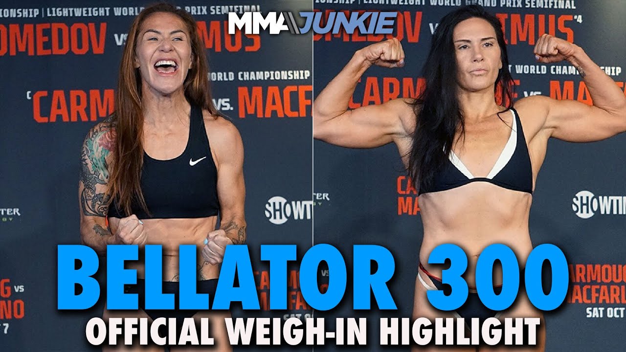 Cris Cyborg, Cat Zingano, Usman Nurmagomedov, Brent Primus on Weight for Title Bouts | Bellator 300