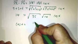 Example problems with dot products and angles