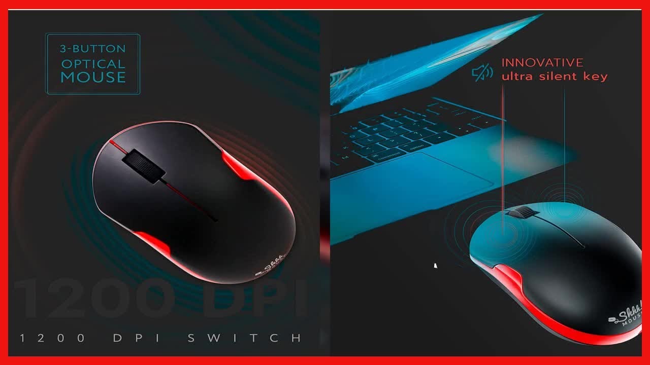 ShhhMouse Wireless Silent Noiseless Clickless Mobile Optical Mouse with ...