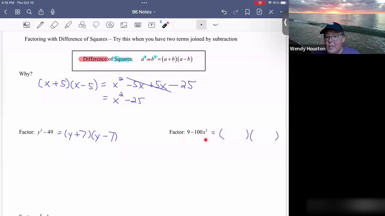 Factoring with Difference of Squares