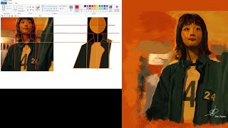 Squid Game Lee Yoo Mi Draw and Paint l MS PAINT & Mouse #shading screenshot 4