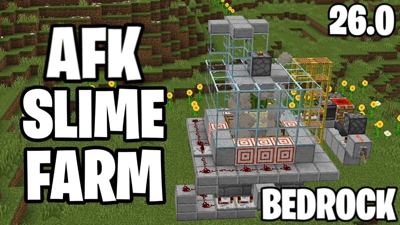 Easy Slime Farm Tutorial! Minecraft Bedrock 26.0 - YouTube