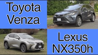 Toyota Venza hybrid VS Lexus NX350h comparison. Battle of the hybrids.