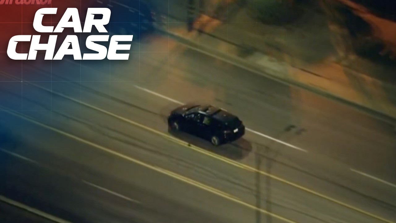 Driver of a stolen vehicle starts to get desperate during police chase ...