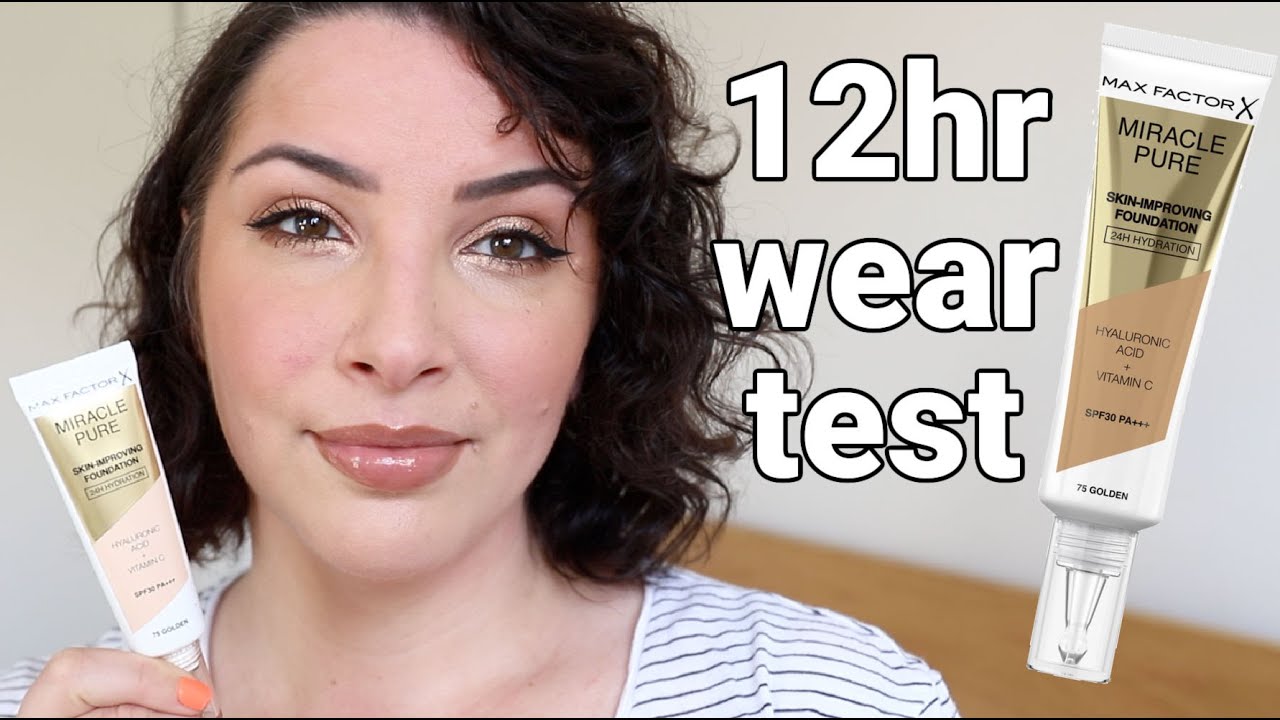 Max Factor Miracle Pure Skin-Improving Foundation - 12 hour wear test on  oily combo skin - YouTube