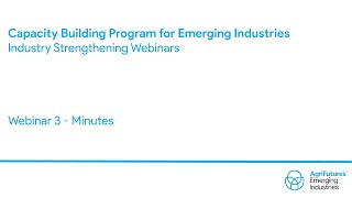 Industry Strengthening Webinar 3 - Minutes