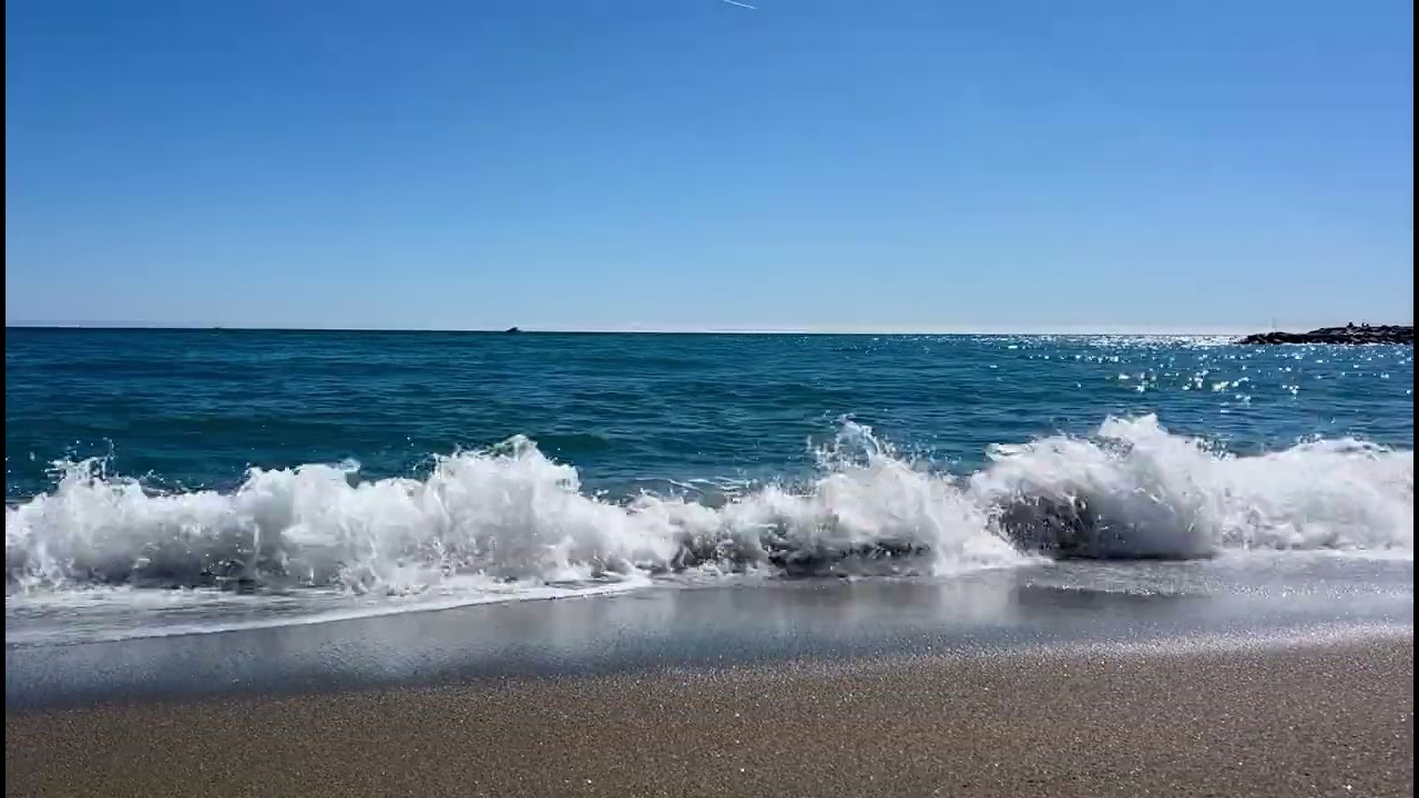 Emerald Sea Waves in Natural Daylight| Real Ocean Sound Relaxation |24 min| Marbella, Marbella Spain