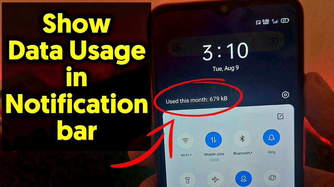 How to Show Data Usage on Notification Bar - Show daily data usage in ...