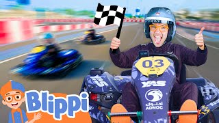 Blippi Races Go Karts! Educational Videos for Kids