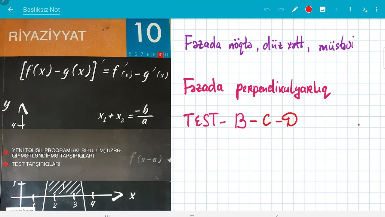 DİM X Fəzada perpendikulyarlıq Test B-C-D