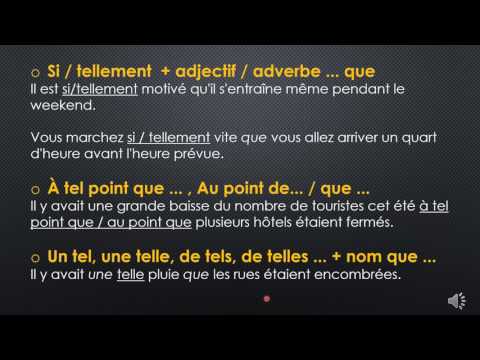 Advanced French Grammar | Consequence in french