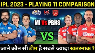 IPL 2023 - Mumbai Indians (MI) Vs Punjab Kings (PBKS) Full Team Comparison For IPL 2023