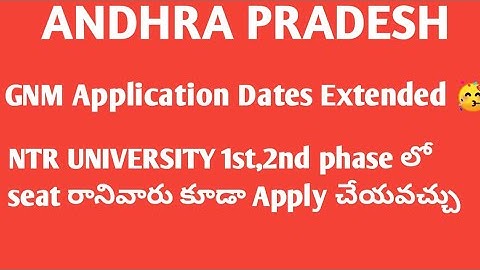 Andhrapradesh GNM Admission Application Dates Extended