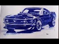 How to draw a Realistic Car using Ballpoint Pen | Beginner-Friendly Timelapse.