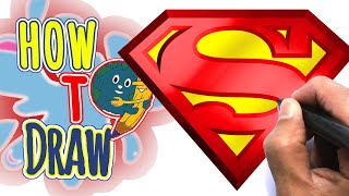 Drawing THE SUPERMAN LOGO EASY | MARVEL | Easy Things to Draw | Coloring Page | DrawingwithKIDS