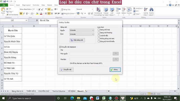 Ham fix lỗi bỏ dấu tiếng việt excel