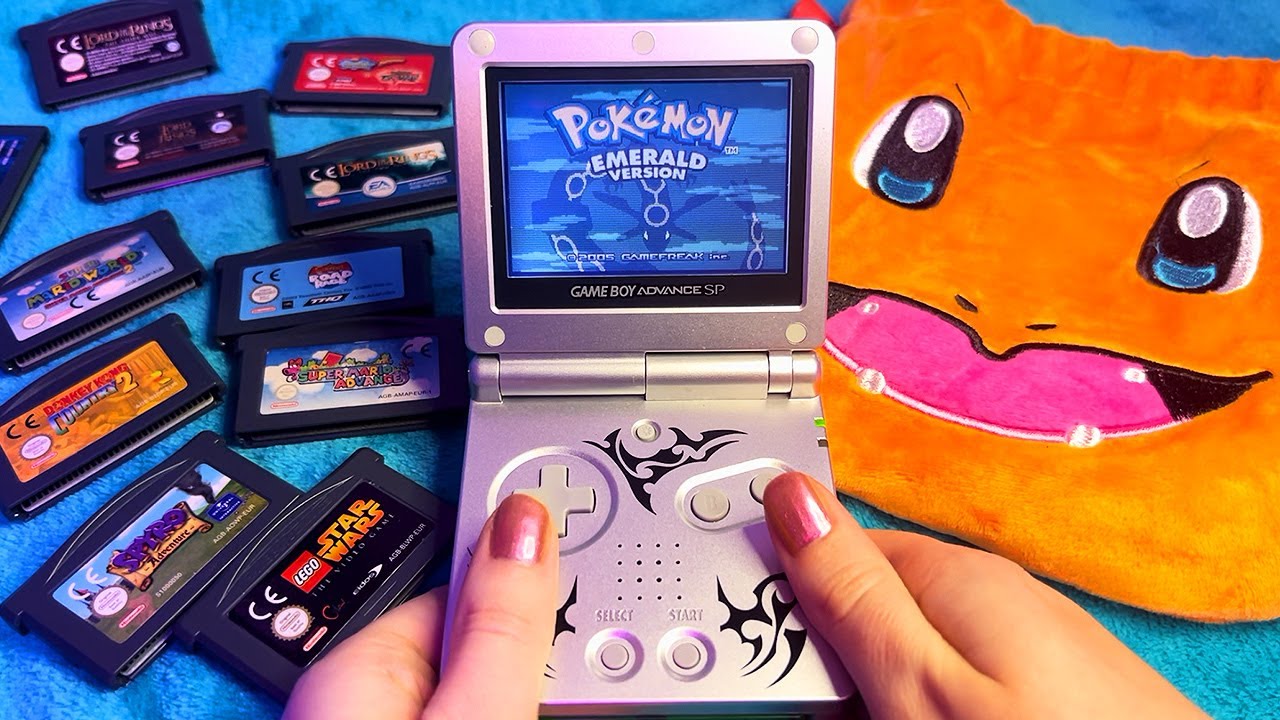 ASMR Game Boy SP Games Haul + Playing Pokemon (Whispered)