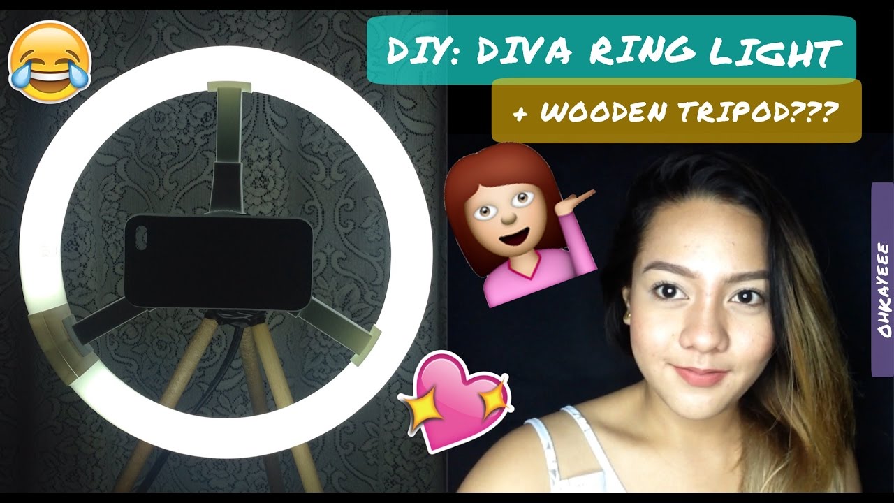 DIVA RING LIGHT ($10/500PESOS)+ WOODEN TRIPOD??? (CHEAPEST RING LIGHT EVER-500 PESOS LANG) - YouTube Diy ring light, Diva ring light, Diy