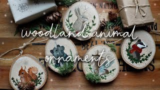 making woodland animal ornaments│paint with me│nature + cottagecore art/holiday decor🌿