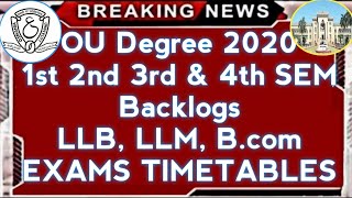 Osmania University latest Update Degree Exams Fee 2020 || OU Degree Exams timetables 2020 jobpaisa