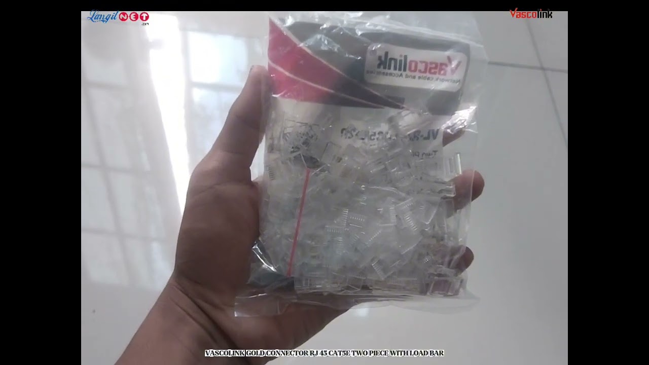 VASCOLINK GOLD CONNECTOR RJ 45 CAT5E TWO PIECE WITH LOAD BAR