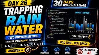 Trapping Rain Water 💧 | Day 26 DSA | LeetCode 42 | MK TechVerse