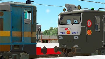 LOCO FAILED OF WAG7 RESCUE BY TKD WAG7 IN INDIAN TRAIN SIMULATOR