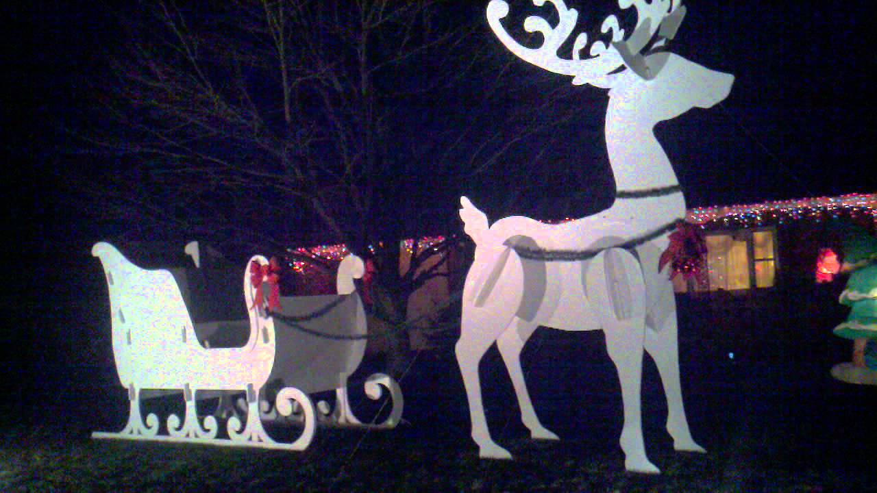 giant reindeer and sleigh